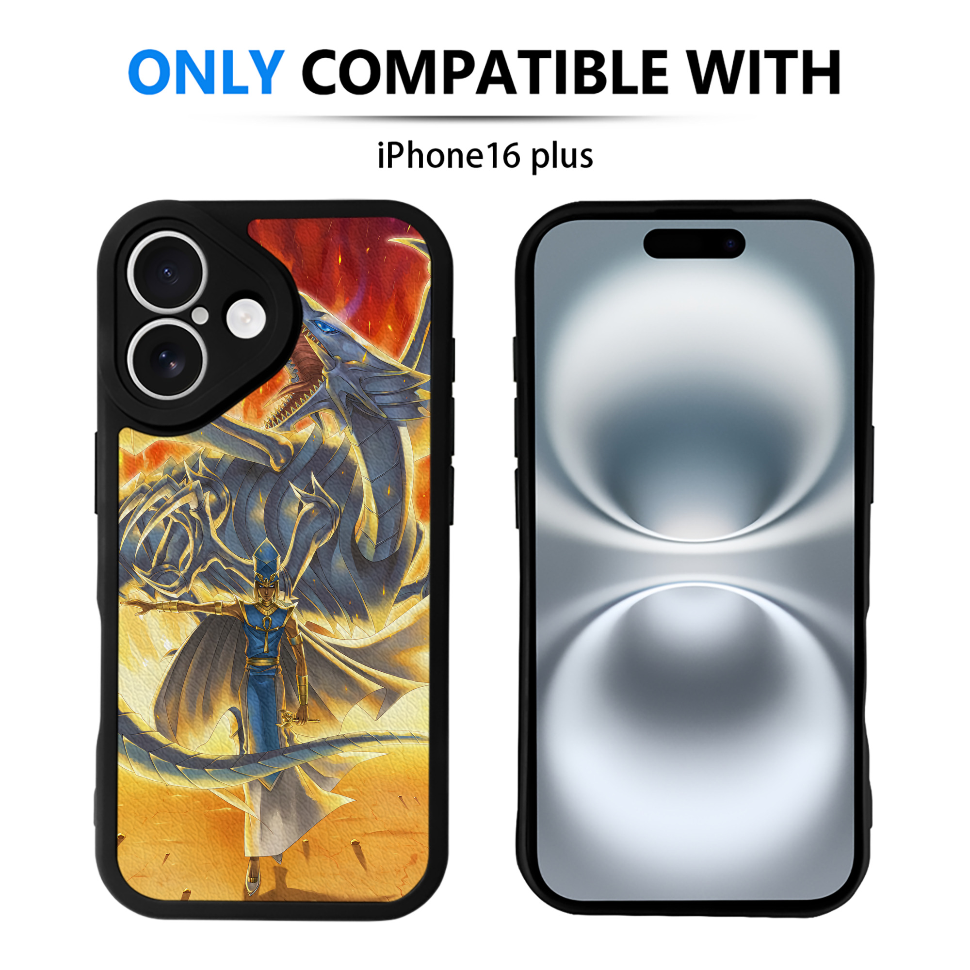 （画像用） 遊☆戯☆王 Yu-Gi-Oh! 【iPhone 16シリーズ対応】シリコンスマホケース（レザー調） 材質：シリコン